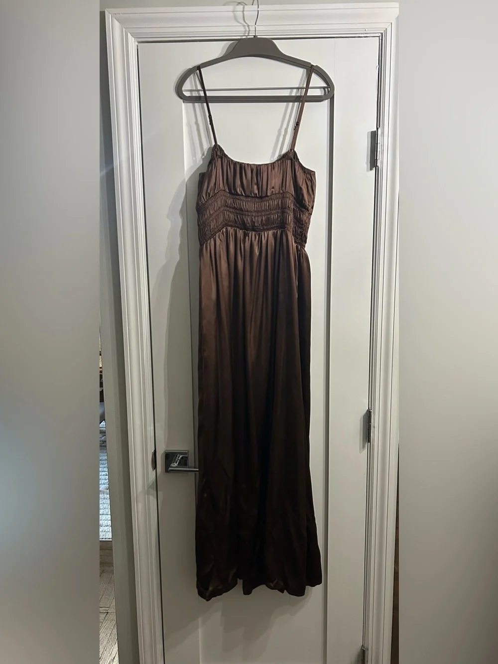 Abercrombie & Fitch Brown Satin Maxi Dress